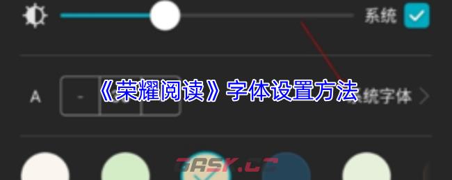 《荣耀阅读》字体设置方法-第1张-手游攻略-GASK