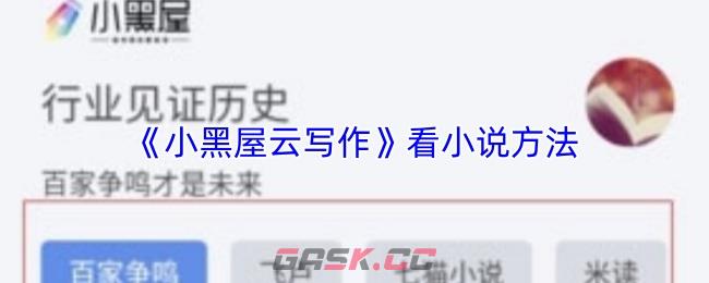 《小黑屋云写作》看小说方法