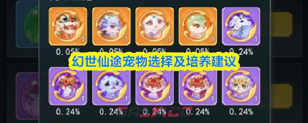 幻世仙途宠物选择及培养建议