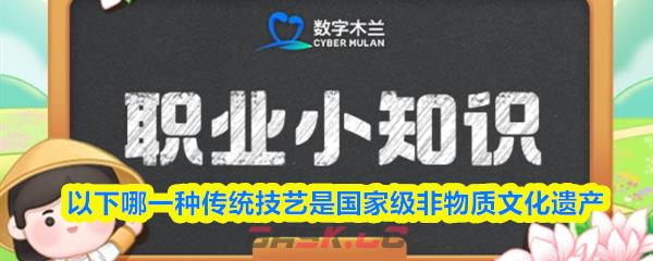 以下哪一种传统技艺是国家级非物质文化遗产
