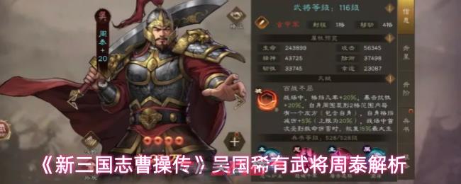 《新三国志曹操传》吴国稀有武将周泰解析-第1张-手游攻略-GASK