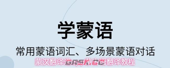 蒙汉翻译通app蒙古语翻译教程