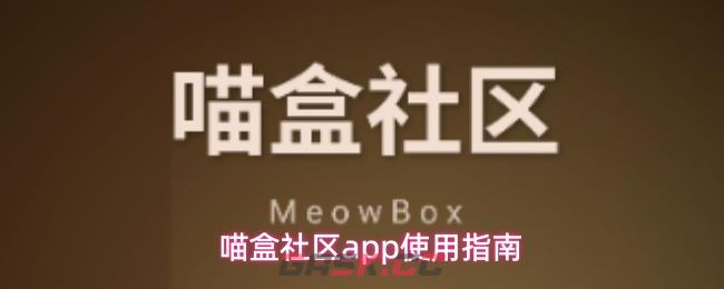喵盒社区app使用指南