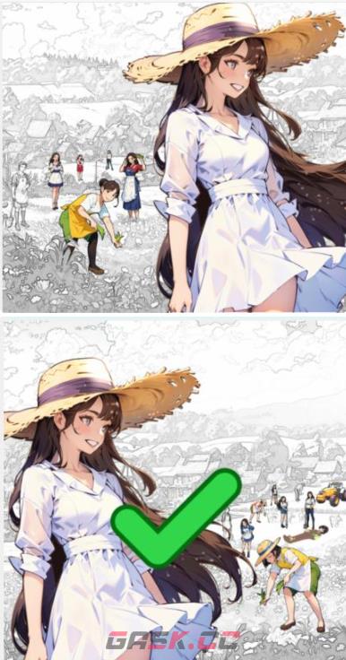 《解压找茬烧脑》第342关劳动女人通关攻略-第2张-手游攻略-GASK