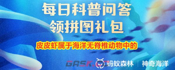 皮皮虾属于海洋无脊椎动物中的