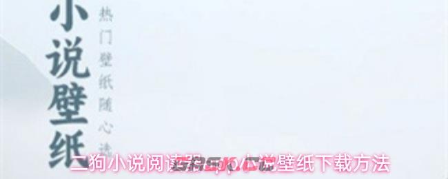 二狗小说阅读器app小说壁纸下载方法-第1张-手游攻略-GASK