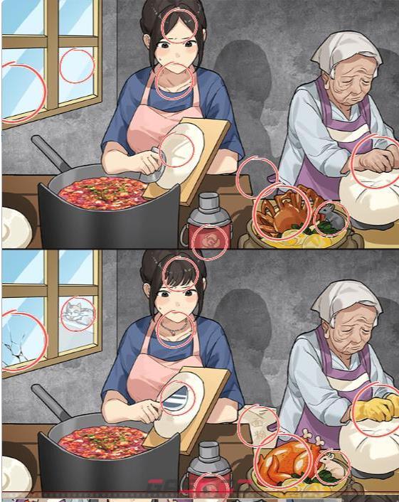 《婆婆玩脑洞》婆媳做饭找出十处不同通关攻略-第2张-手游攻略-GASK