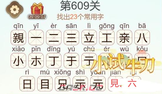 《天天拼词王》第609关親找出23个常用字通关攻略-第3张-手游攻略-GASK