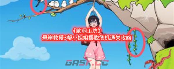 《脑洞工坊》悬崖救援3帮小姐姐摆脱危机通关攻略-第1张-手游攻略-GASK