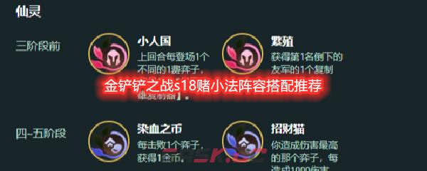 金铲铲之战s18赌小法阵容搭配推荐