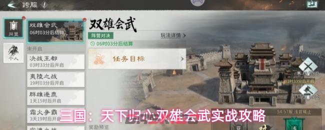 三国:天下归心双雄会武实战攻略
